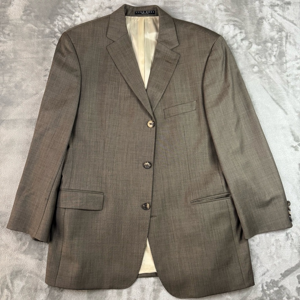 Hugo Boss Suit Jacket 44 R Brown Wool Scorsese Movie USA Luxury Designer Sport